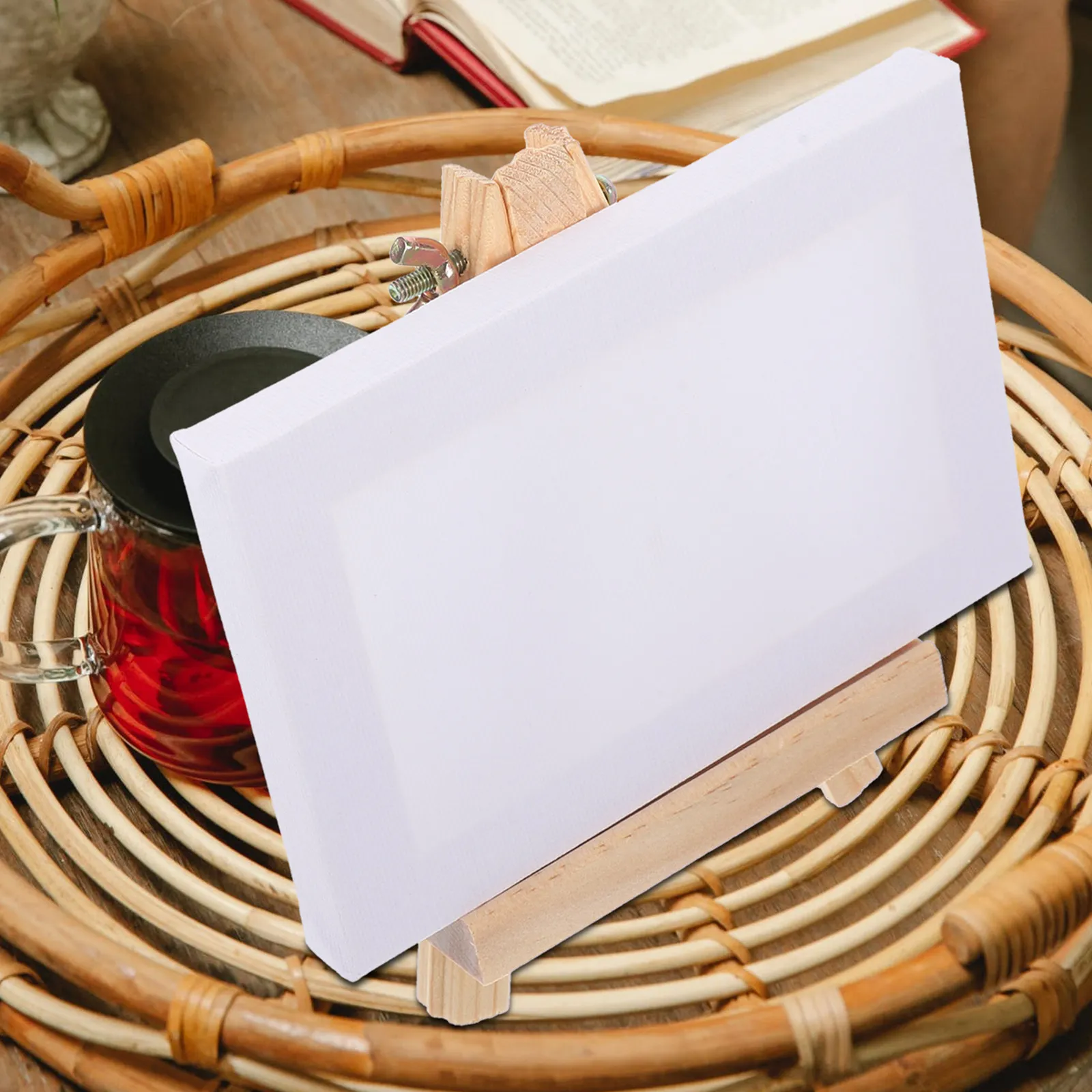

2Sets Wooden Easel for Painting Canvas Mini Table Easel Lightweight Compact Design for Students Beginners Artists Oil