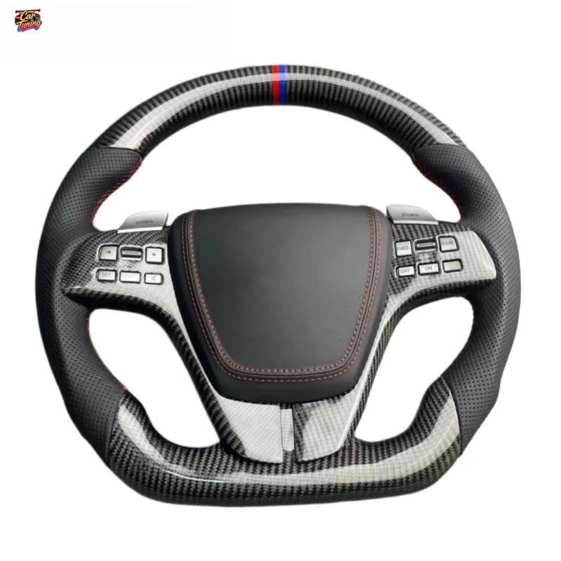 for Mazda Atenza Custom Carbon Fiber & Leather Racing Flat-bottom D-shaped Steering Wheel