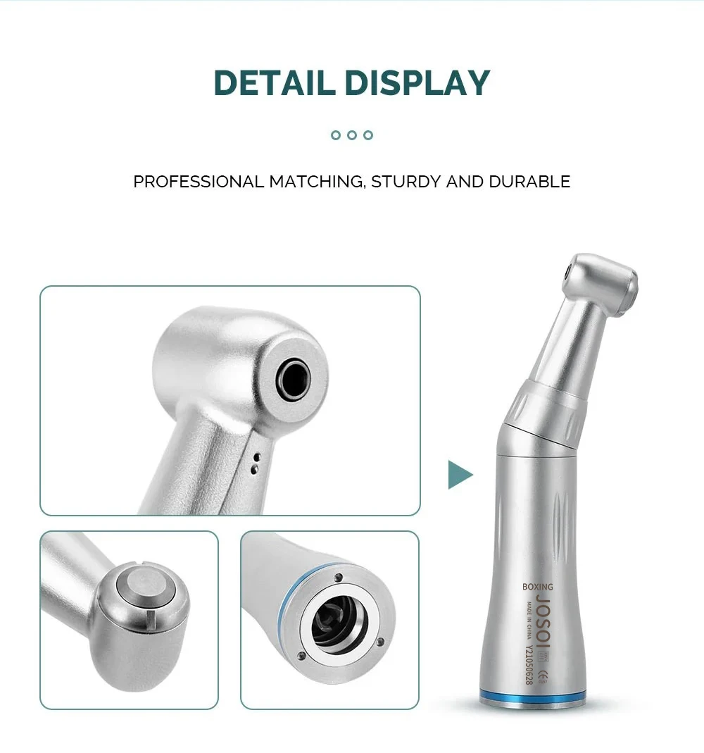 Dental Low Speed Handpiece Press Button Contra Angle 1:1 E-type 4 Holes Air Motor With Internal Water Cooling System