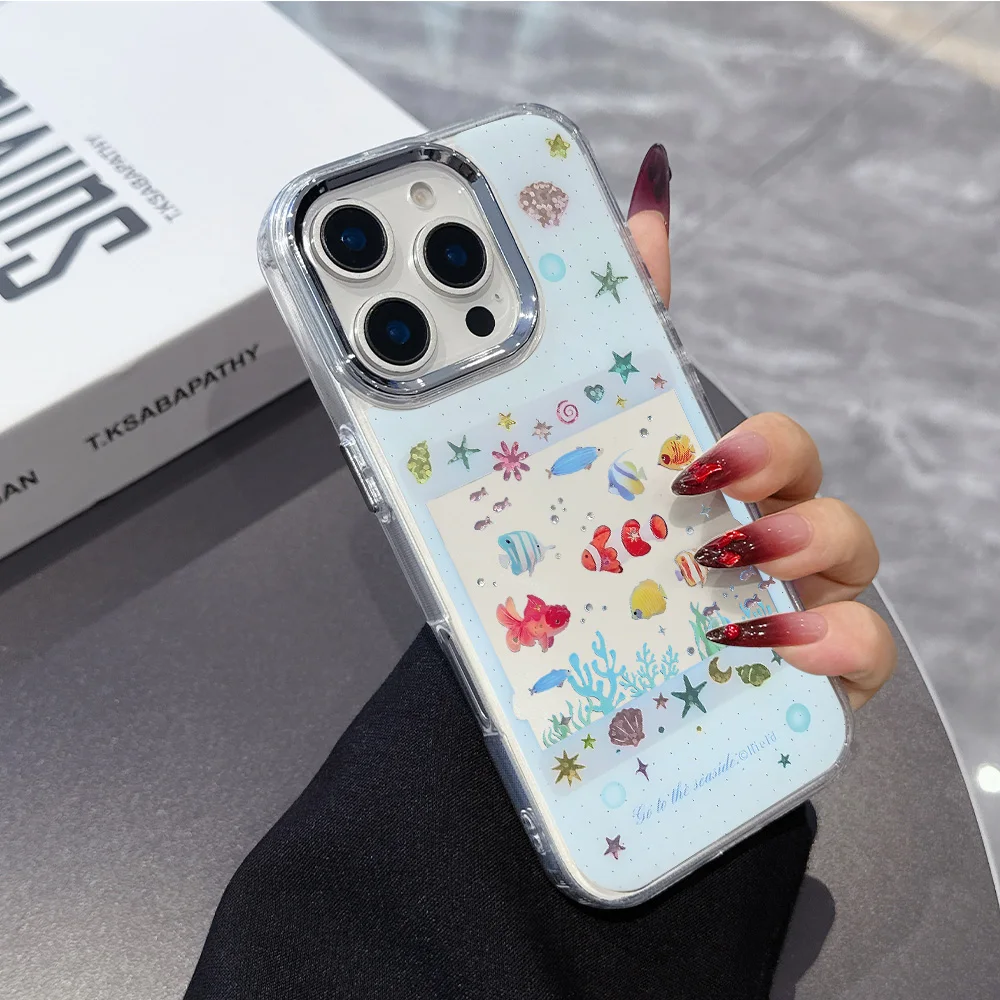 Red Fish Blue Ocean Phone Case for Samsung Galaxy S26 S25 S24 S23 S22 S21 S20 Note20 FE Ultra Edge Plus 4G 5G Transparent Soft
