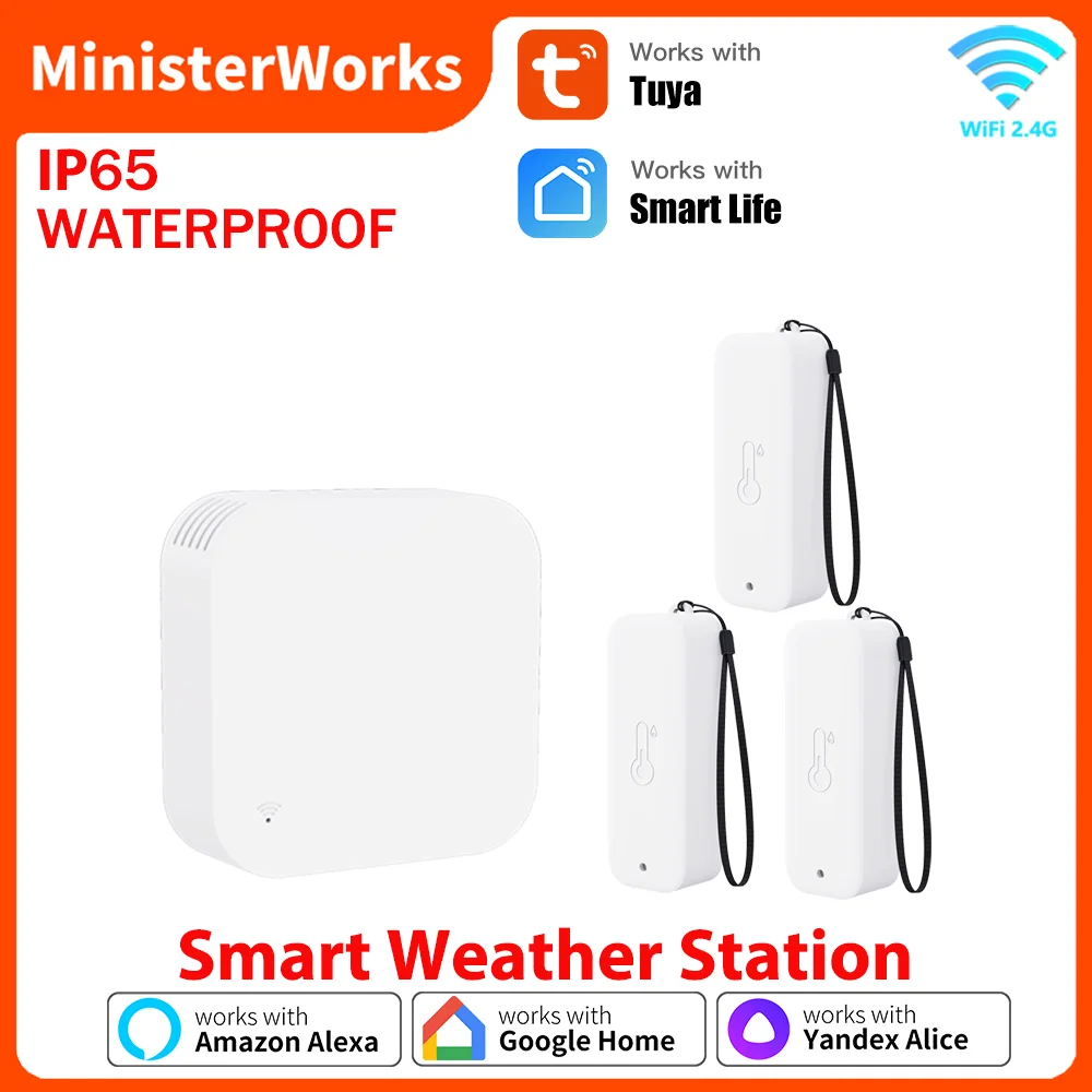 Tuya – Station météo intelligente, capteur de pièce intérieure sans fil, WIFI numérique, hygromètre de température, plusieurs capteurs extérieurs, vie intelligente