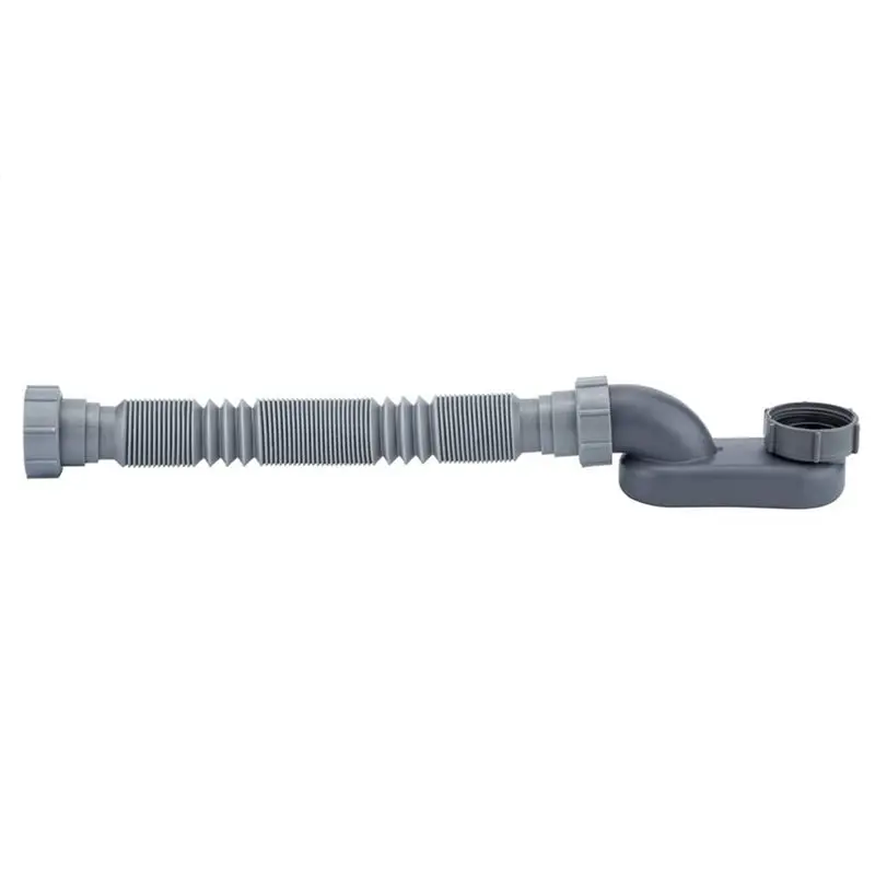 

VEHO-4X Low Profile 1 1/2 P Trap Flexible Bathtub Shower Drain Pipe Flat P Trap Free Standing Tub Drain For Bath Bathtub