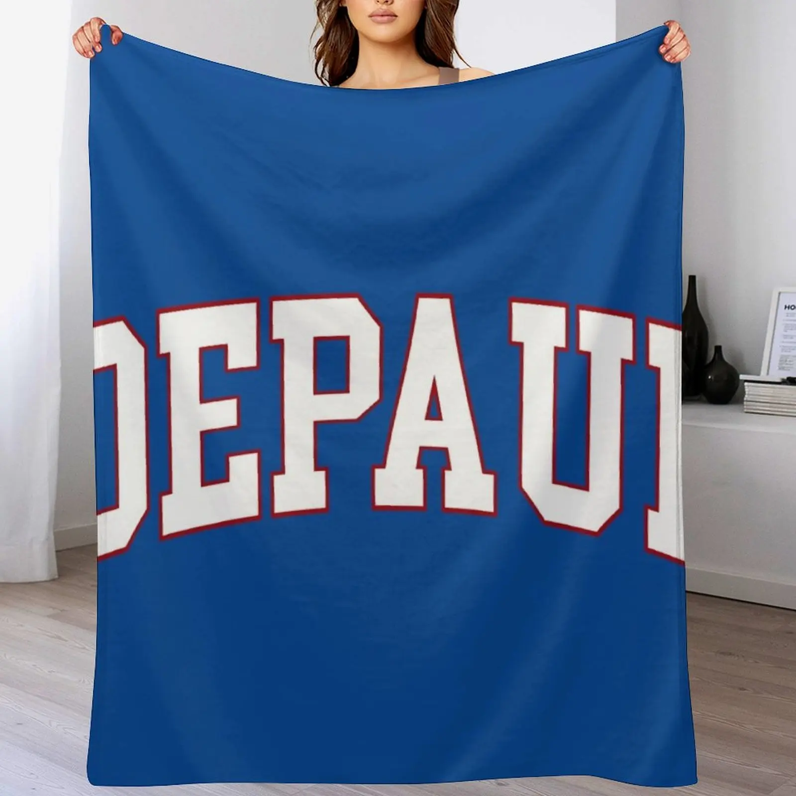 depaul - varisty font curved Throw Blanket funny gift Sofa Blankets