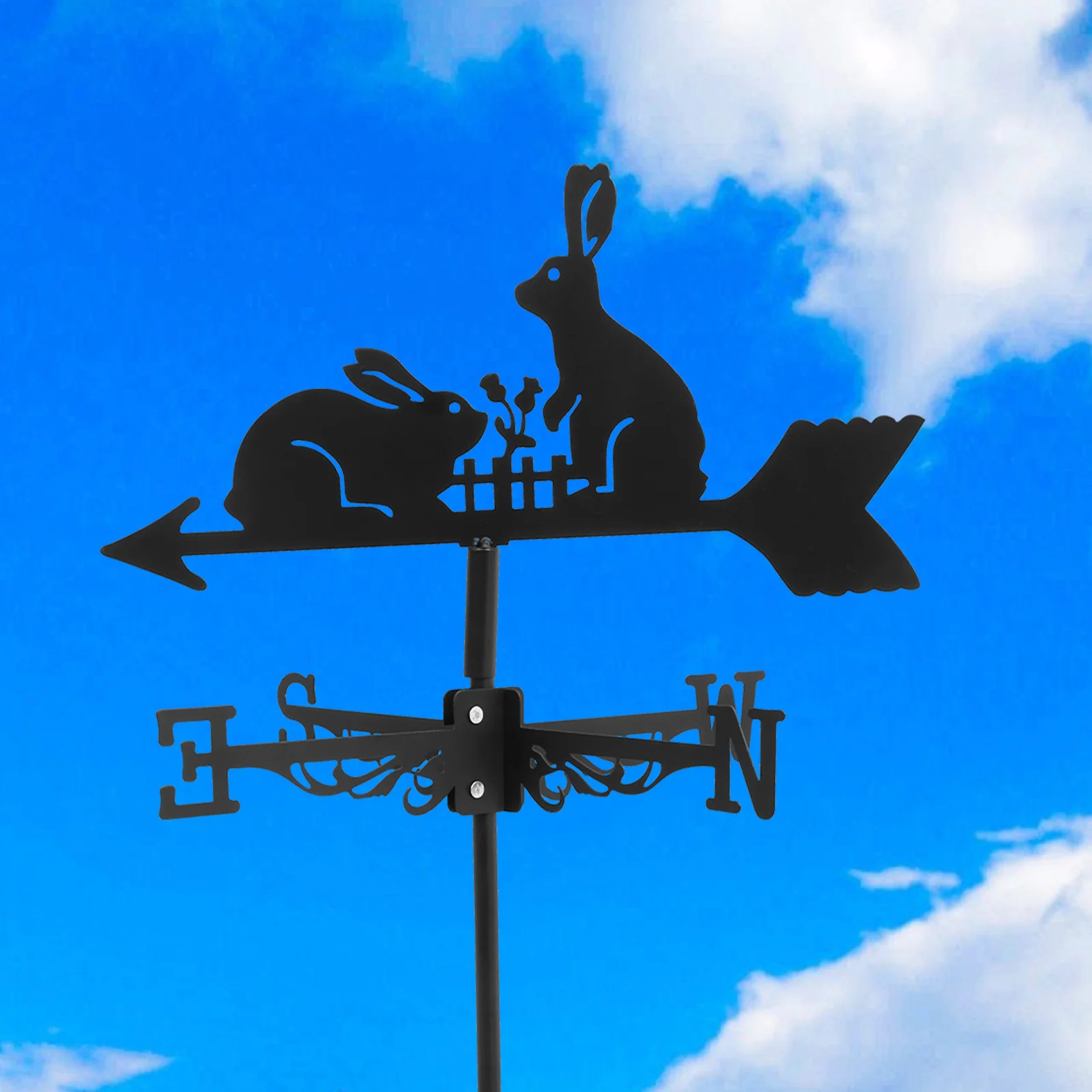 

Bunny Iron Weather Vane Vintage Wind Vane Garden Decoration Yard Roof Wind Measuring Tool Weathervane Iron Weathervane