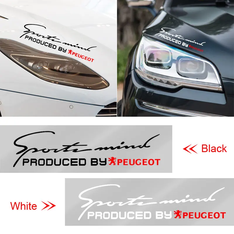 

Car Lamp Eyebrow Sport Sticker Reflective Decal Accessories Engine Hood Decal For Peugeot 108 406 407 408 206 207 208 306 307