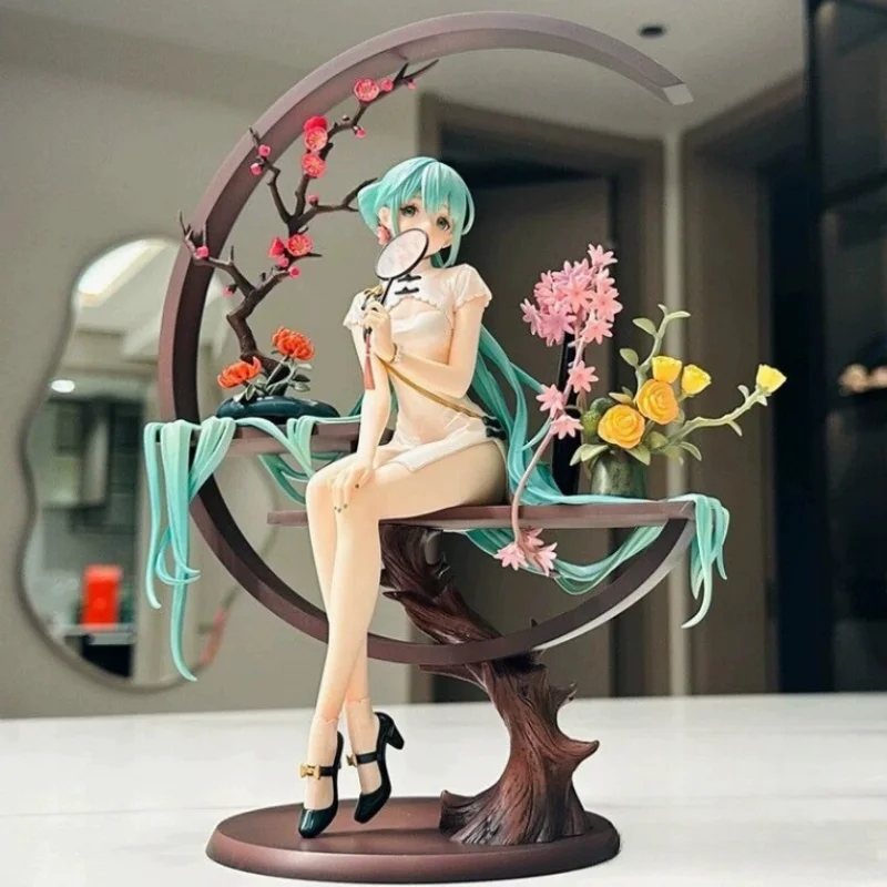 Hatsune Miku Anime Figure, Estátua da Alfândega Antiga, Estatueta em PVC, Modelo Colecionável, Presentes de Natal, Cheongsam, 25cm