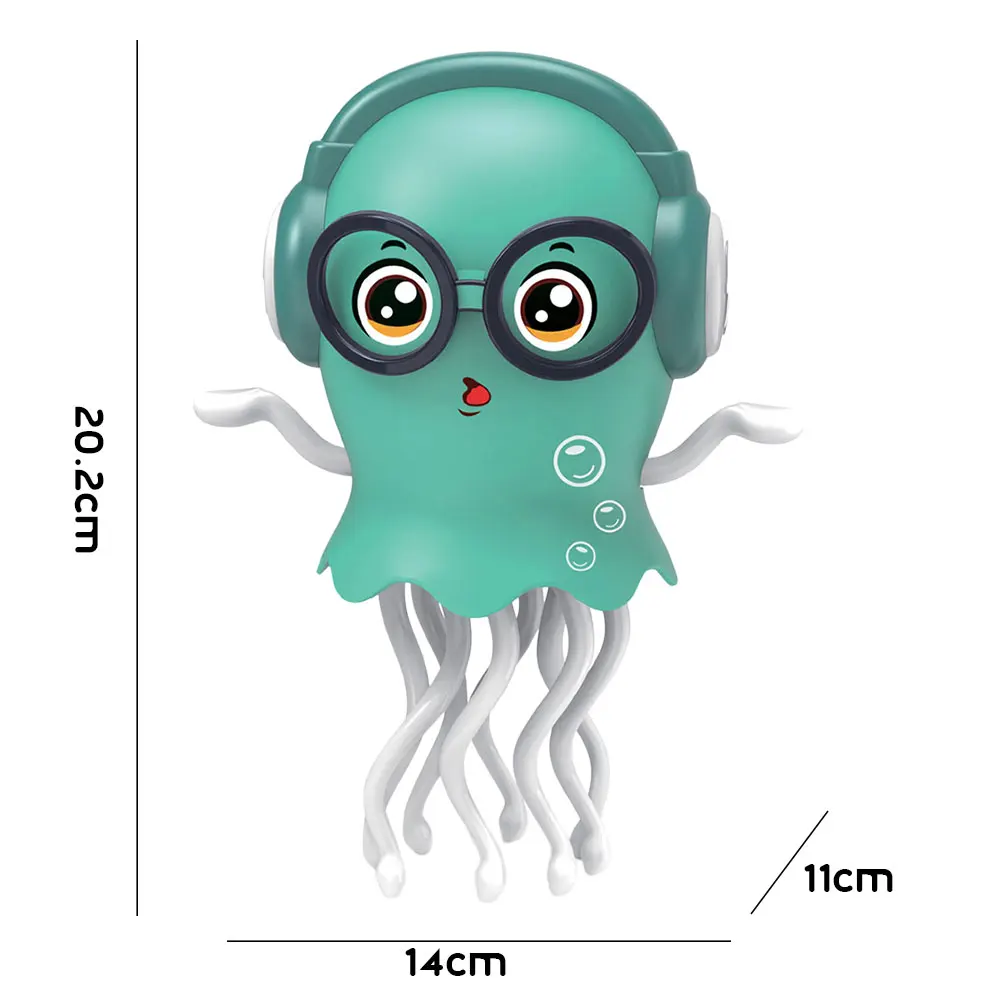 Jouet méduse amusant à LED, jouet électronique de méduse de dessin animé intelligent avec évitement d'obstacles, jouet lumineux musical pour cadeau de Noël