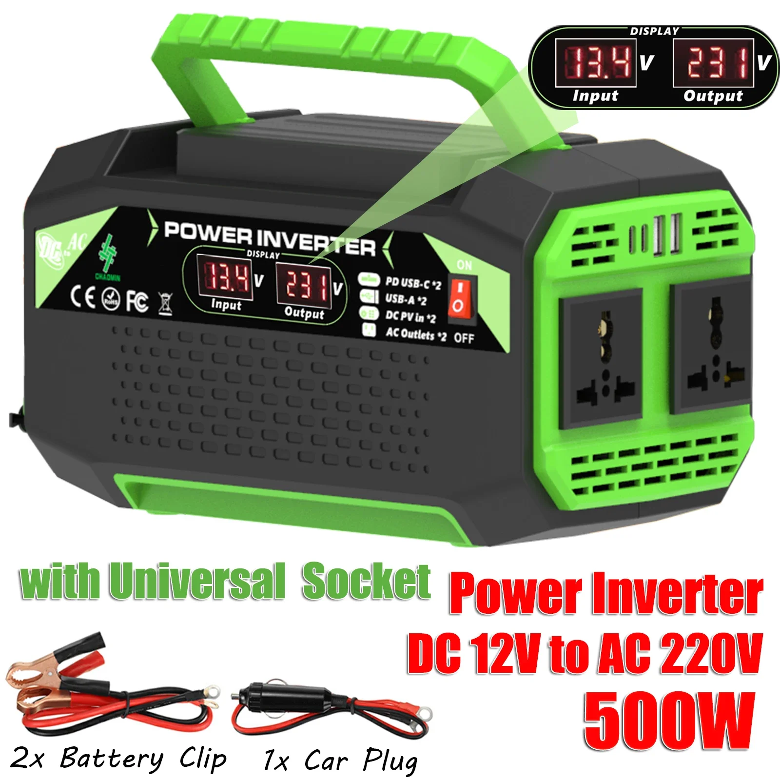 

6000W High Power Pure Sine Wave Inverter DC 12V/24V/48V to AC 110V/220V for Solar Energy/RV Travel/Home Emergency Use