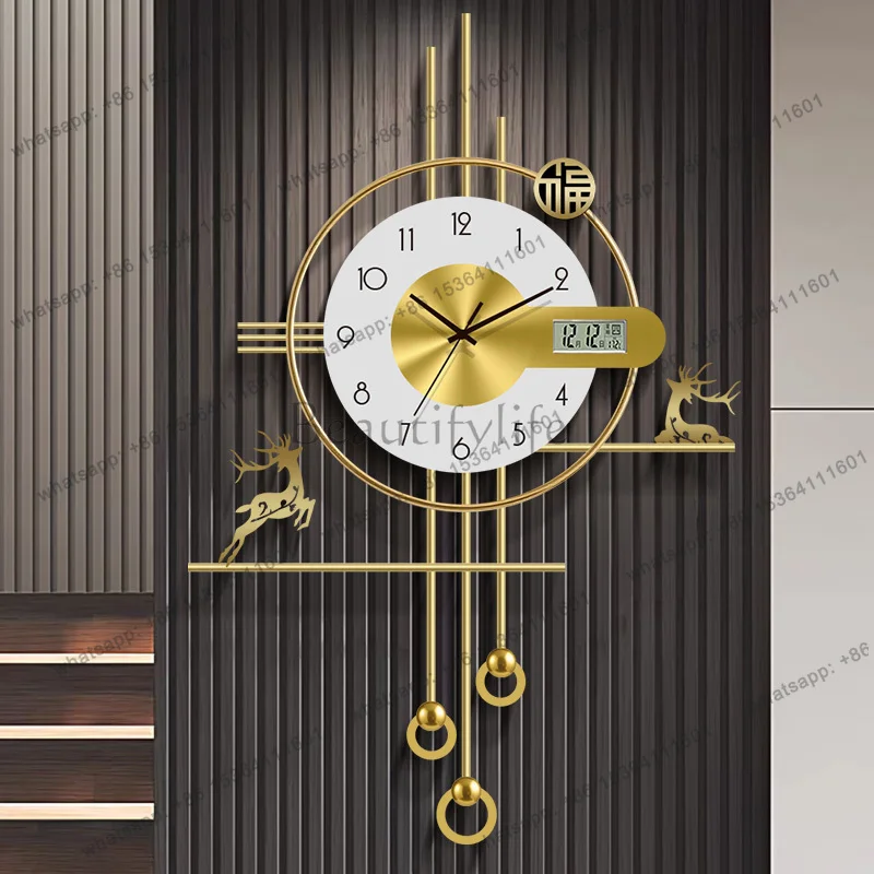 Simple Quality Wall Watch Clock Vertical Design Luxury Stuff Wall Clock Classic Metal Horloges Murales Living Room Decor