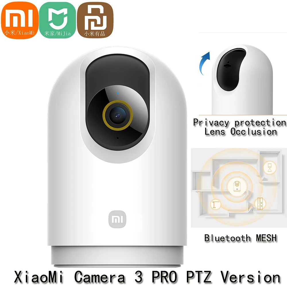 

Xiaomi Smart Camera 3 Pro PTZ Version 360° Ultramicroscopic Full Color HDR 2.4/5GHz Mesh Gateway AI Human Pet Baby Cry Detection