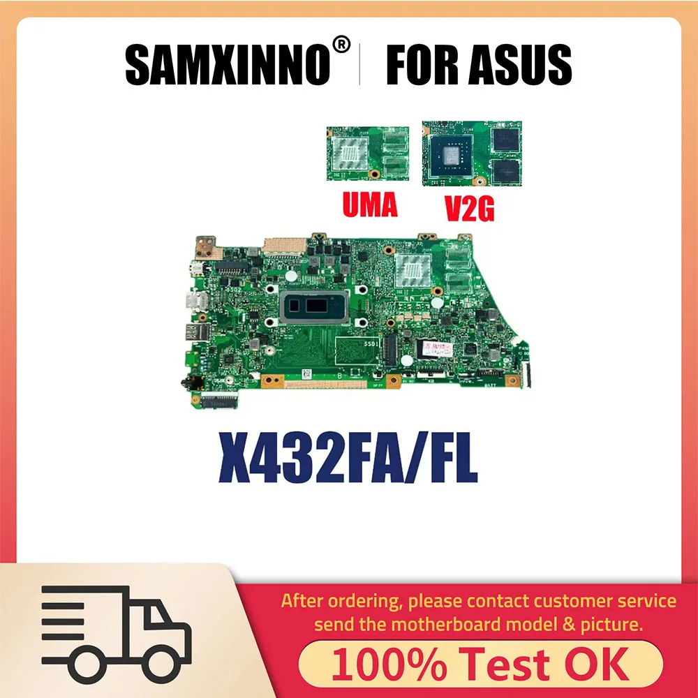 

Notebook Mainboard For ASUS VivoBook X432FL X432FA X432FAC X432FLC Laptop Motherboard i3 i5 i7 8th 10th CPU 8GB 16GB RAM V2G UMA