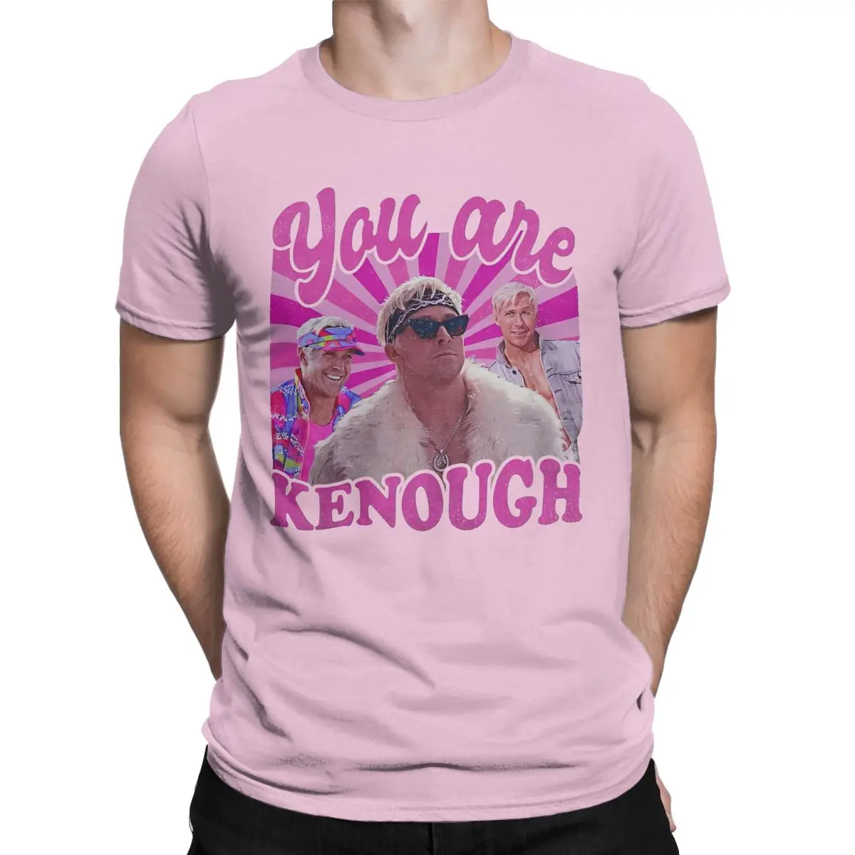 Men T-Shirt You Are Kenough Novelty Pure Cotton Tees Short Sleeve Kenergy Ryan Gosling T Shirts Round Collar Clothing Unique