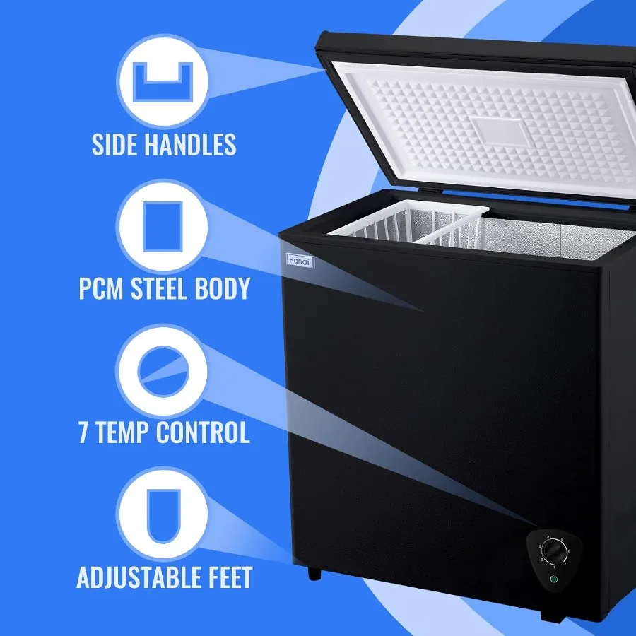 WANAI Chest Freezer Small Deep Freezer with Large Capacity Fast Freezing Freezers for Home Office Dorm with One Removable Baske