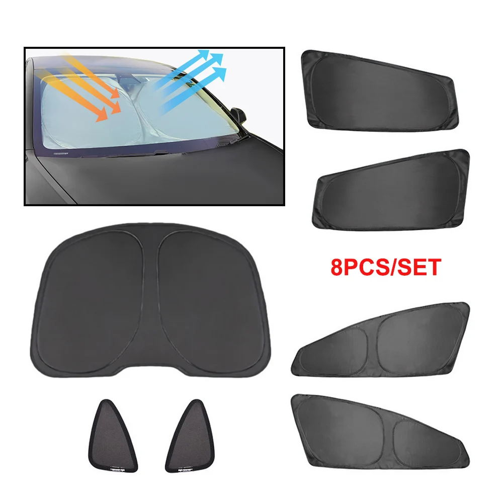 Side Window Privacy Trim Sunshade For Tesla Model 3 S X Y 2024 Front Rear Windshield Blind Shading Sun Shade for Camping Hiking