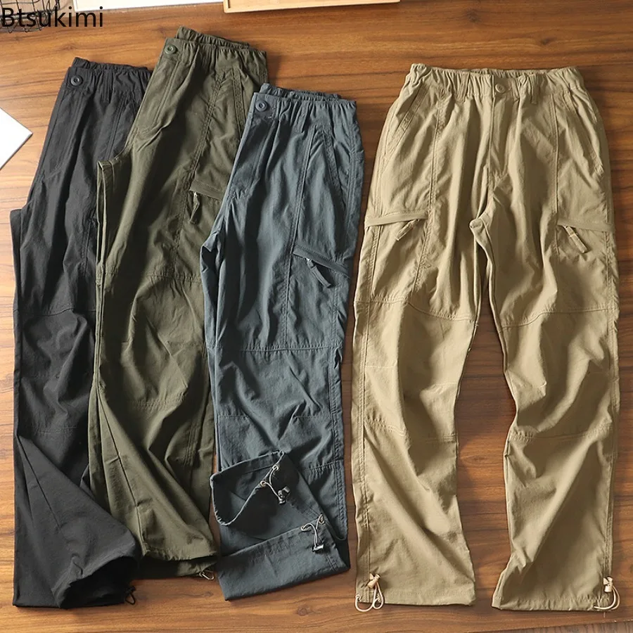 New Men's Cargo Pants Casual Straight Sweatpants Spring Summer Quick Drying Breathable Men Outdoor Fishing Hiking Climbing Pants