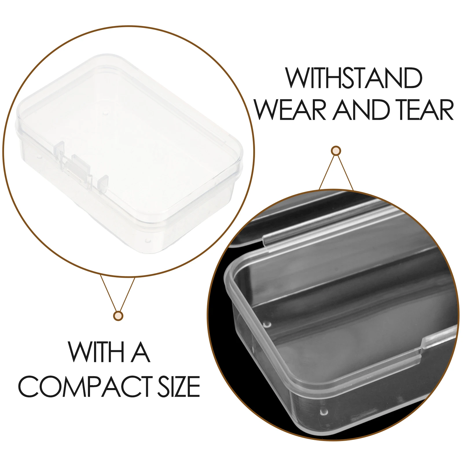 10pcs Plastic Box Small Packaging Boxes Transparent Container Lid 6 5x4 5x2 CM PP Material Storage Beads Organizer
