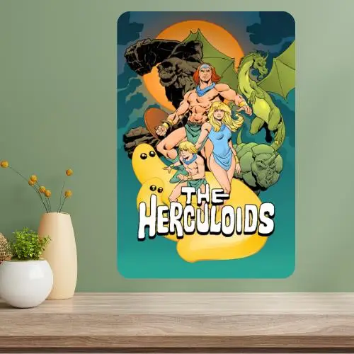 Placa de Metal do Programa Clássico de TV Os Herculoides