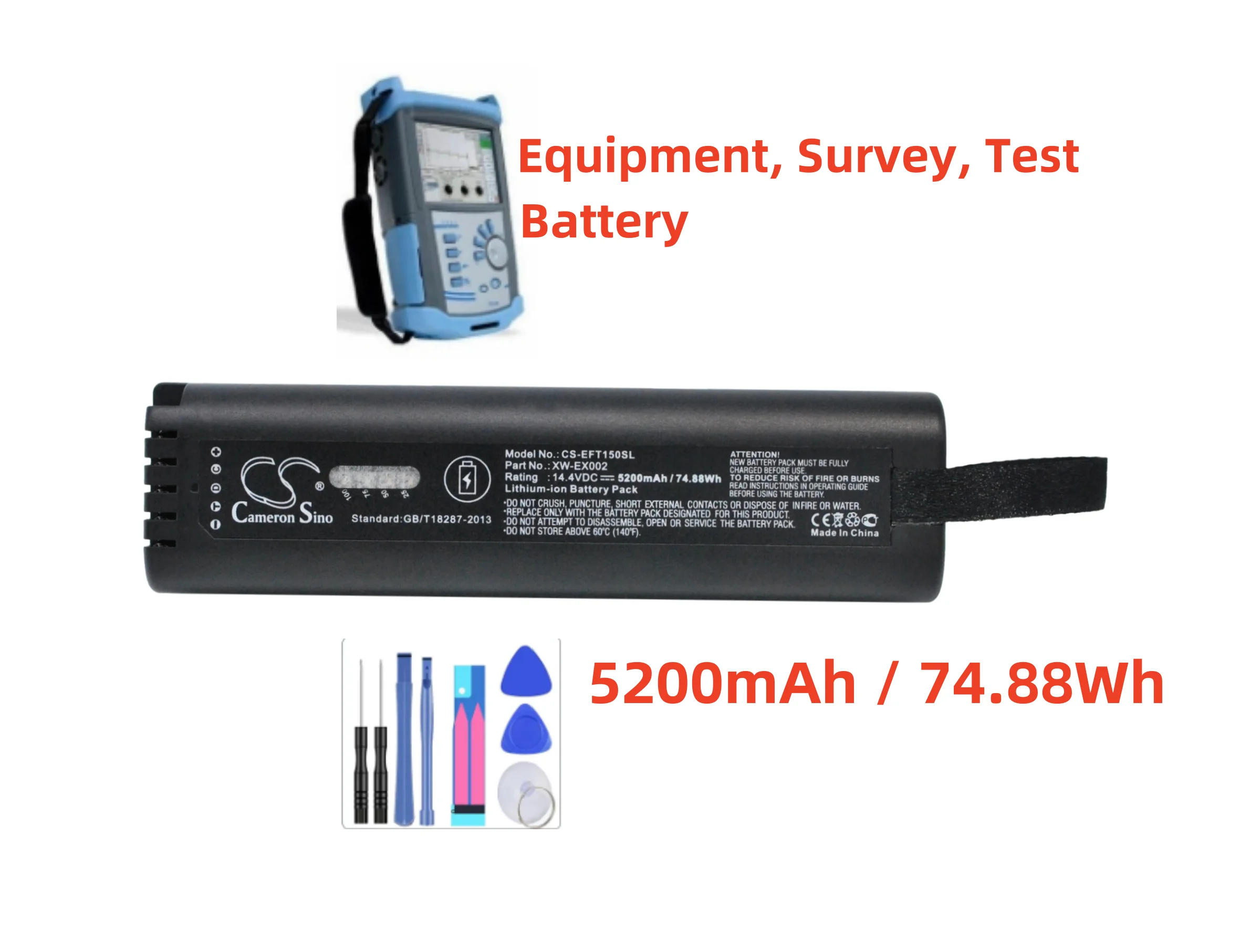 Survey,Test Battery 14.4V/5200mAh XW-EX002, XW-EX006, L08D185A, L08D185UG for EXFO FTB-150, FTB-200