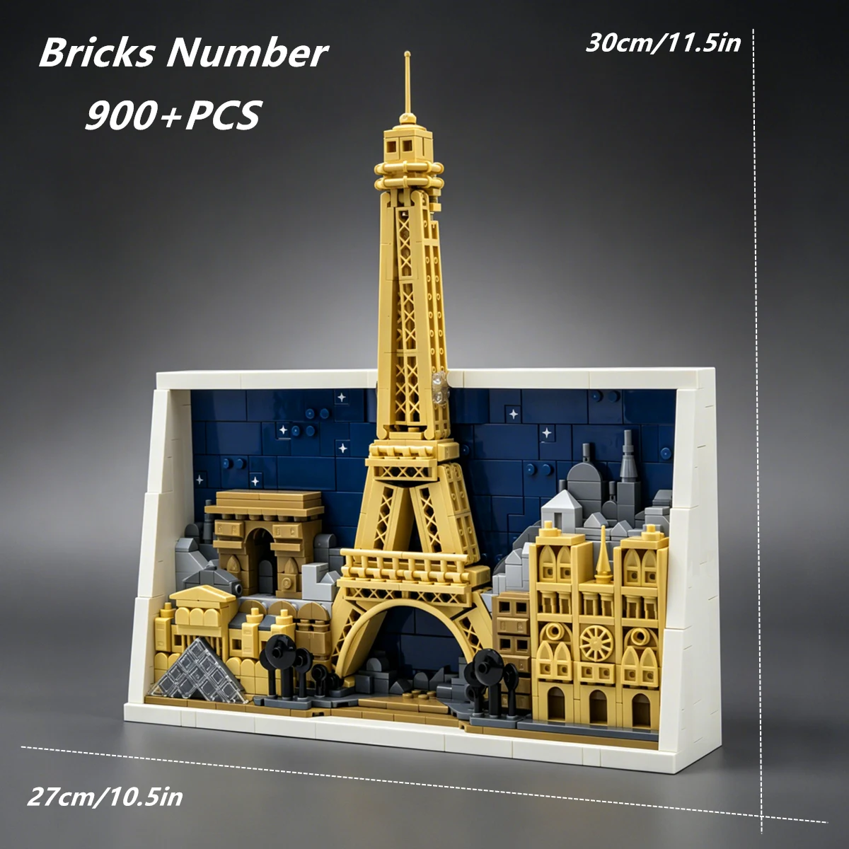 Home Decoration Lover Gift Paris City Souvenir Toys Birthday Gifts Building Blocks Model Eiffel Tower, Notre-Dame Display Toys