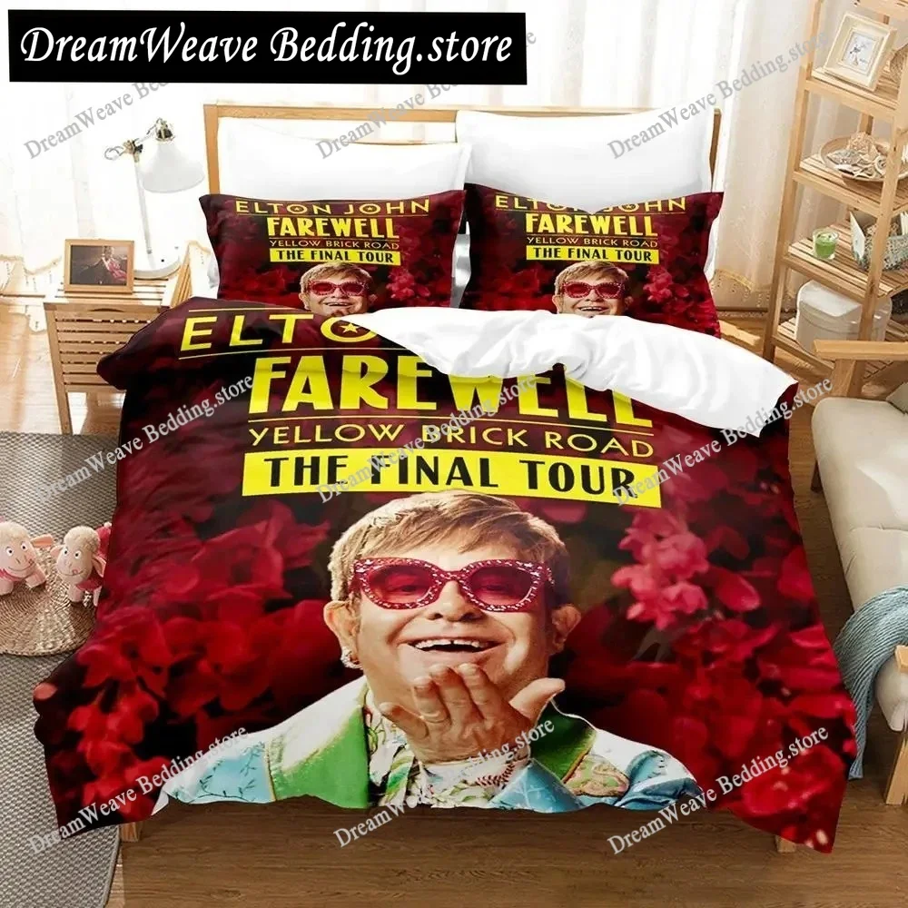 

Elton John FAREWELL Yellow Brick Road Bedding Set Single Twin Full Queen King Size Bed Set Aldult Boy Bedroom Duvetcover Sets 3D