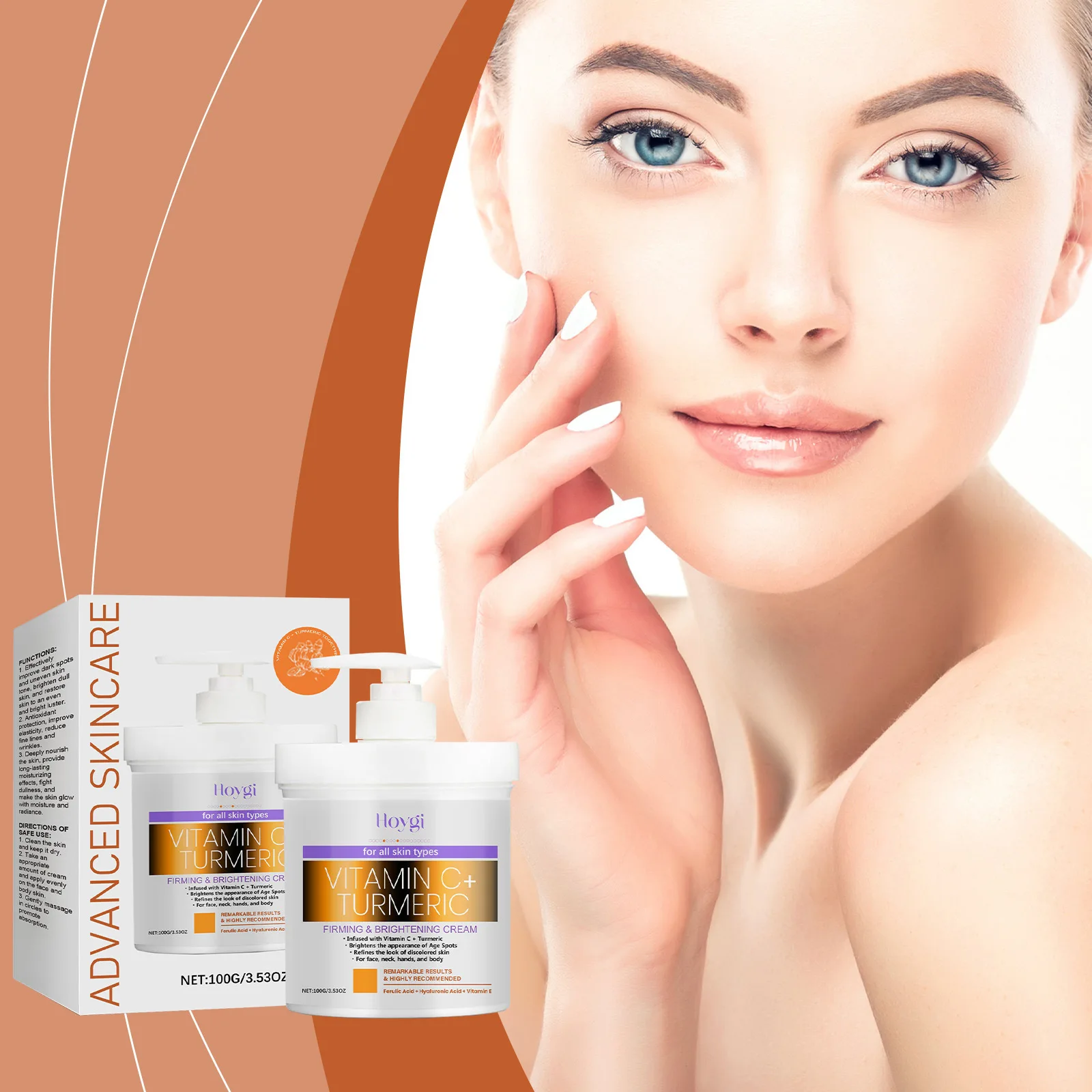 Turmeric Vitamin C Firming and Brightening Cream Hydrating and Moisturizing Nourishing Skin Beautiful Body Cream Skincare