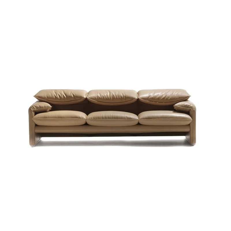 

Italian minimalist designer furniture leather sofa living room hotel light luxury fabric sofa