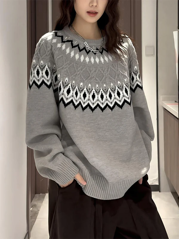 

Men's round Ne Knitted Sweater Winter Warm Soft Foulard Twist Flower Pattern Inner Wear Base irt Lazy Sle Top