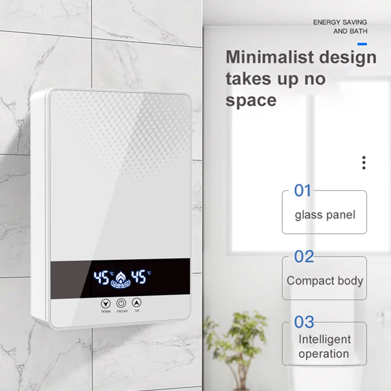 電気タンクレスインスタント給湯器 220V 7000 ワット ABS プラスチックポータブル間欠泉家庭用サロンスパホテルのバスルーム家庭用ショップ
