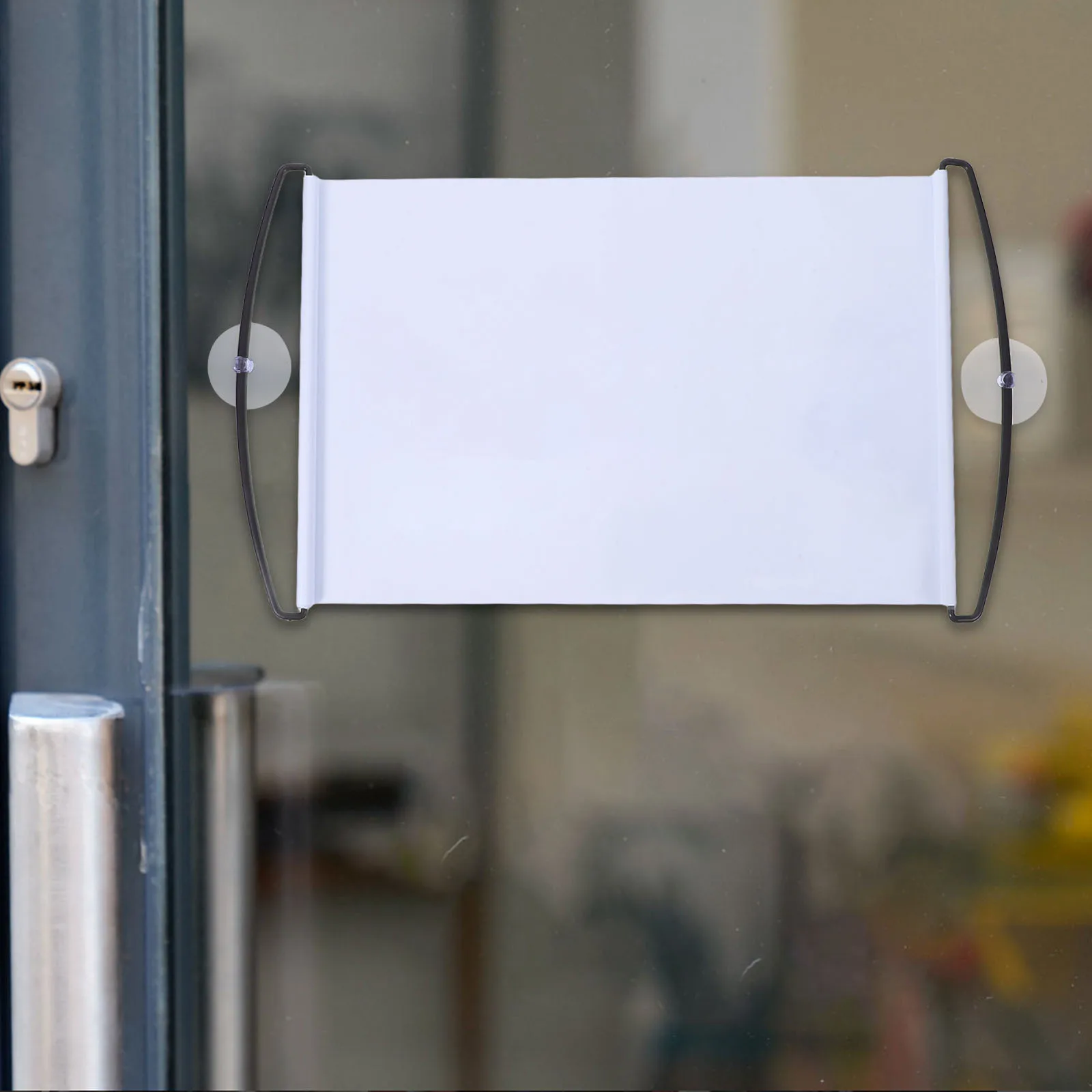 

1 Set Hand Pull Banner Automatic Retractable Stand Diy Dry Erase White Blank Canvas Hanging Sign For Party Sports Events Outdoor