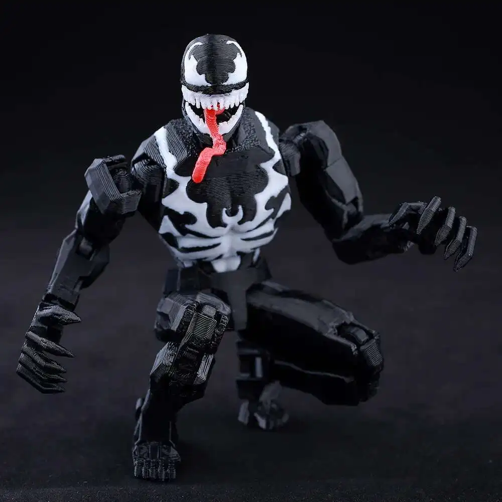 9L3D Printed Anime Characters Lucky Dummy 13 Action Figures Venom Spider-Man Multi-Jointed Movable Shapeshift Mannequin Toys
