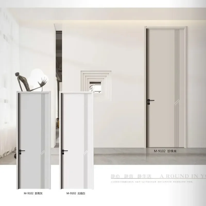 for Engineering Room Wooden Interior Solid Wood Modern Simple Bedroom Paint-free Baking Set Door