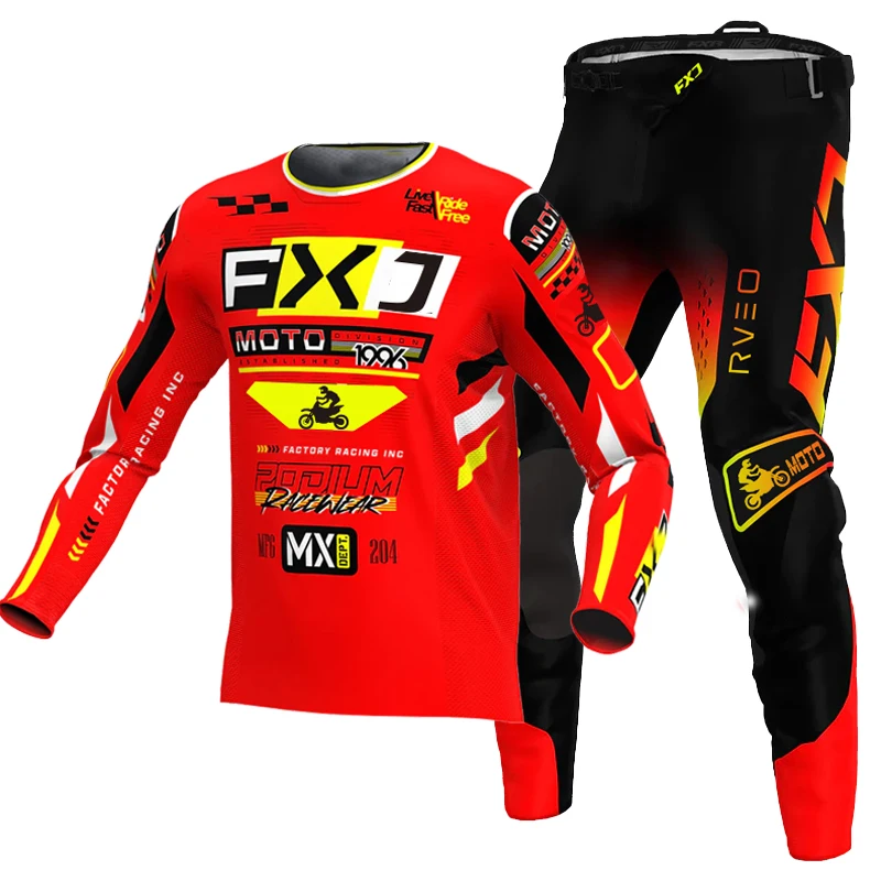 

2025 NEW FXJ motocross jersey and pants mtb mx gear set combo off road motorcycle racing suit enduro equipment DH MTB Dirt Bike