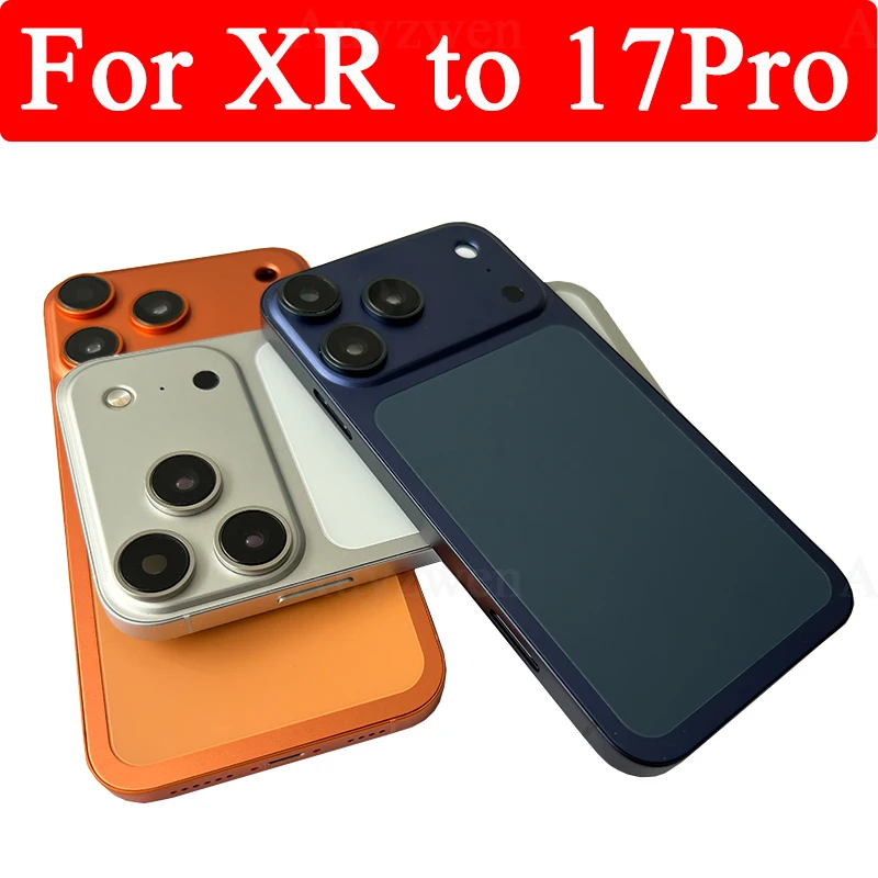 غطاء خلفي للكاميرا الكبيرة OEM لهاتف iPhone XR إلى 17 Pro متوافق مع غطاء iPhone 11 مثل 17Pro Style هدية مجانية