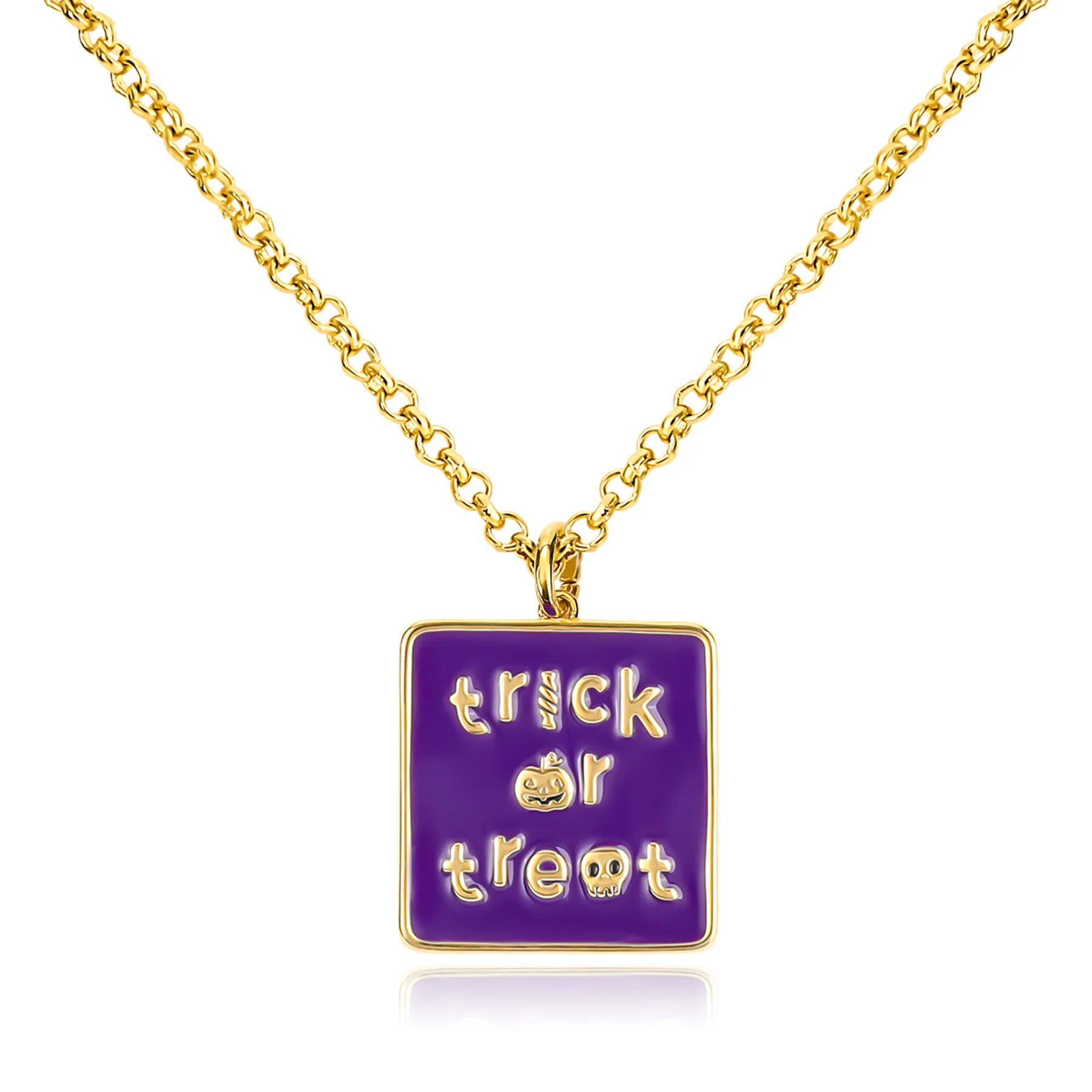 Collar de elemento de Halloween con pegamento de goteo multicolor de estilo americano, collar de joyería para fiesta de Halloween Punk UNISEX