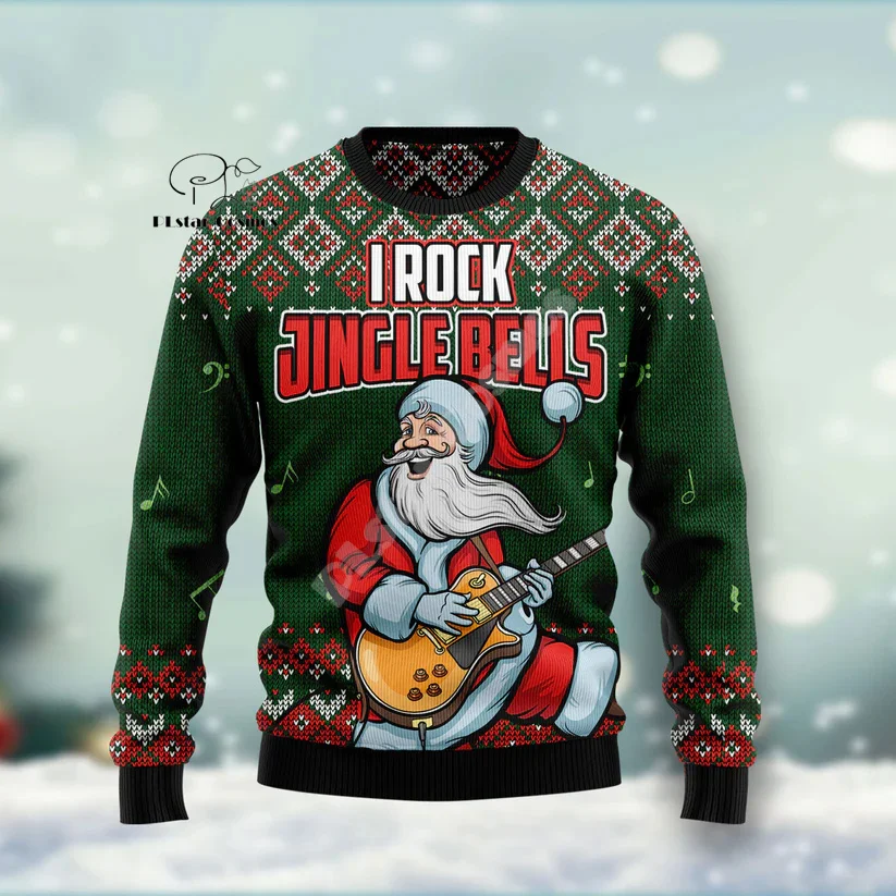 

Christmas Santa Claus Cartoon Anime Graffiti Retro Winter Ugly Sweater 3DPrint Harajuku Pullover Casual Funny Long Sleeves X20