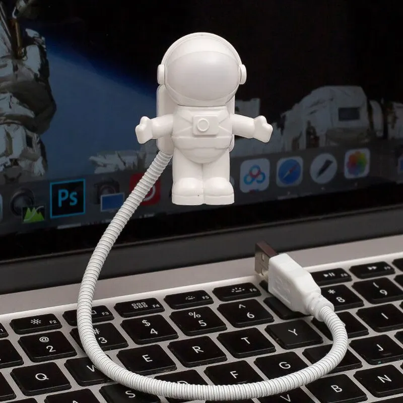 2pcs Astronaut USB Night Light Voice Control Mini LED USB Plug Eyes Protection LED Sound Sensor Bedroom Reading Desk Lamp Gift - view 4