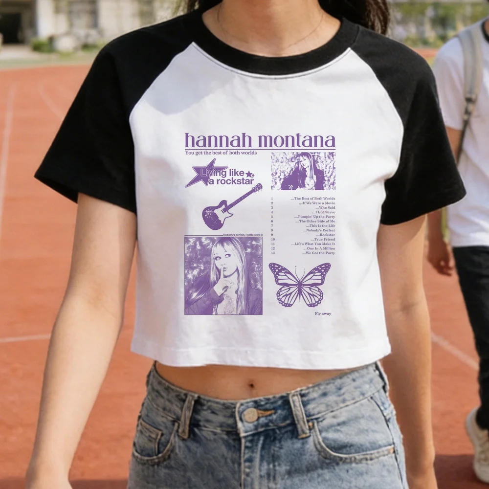 Hannah Montana Crop-Top Teenager lustig 2000er Manga günstige Tops T-Shirts Gothic 2000er Party Grunge Y2K – Detail 17