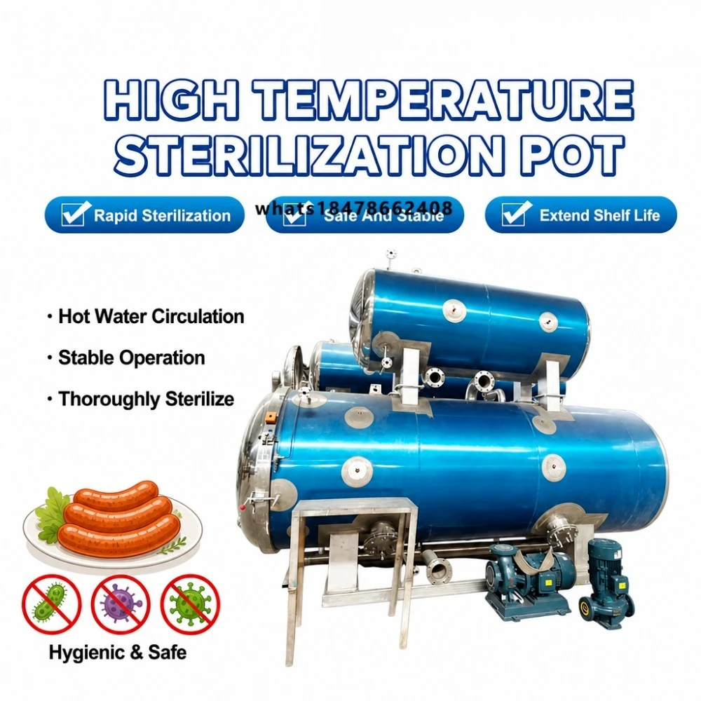 CE 2000L Autoclave Retort Automatic High-Temperature High-Pressure Sterilizer for Canned Drinks Food Sausage Steam Sterilization