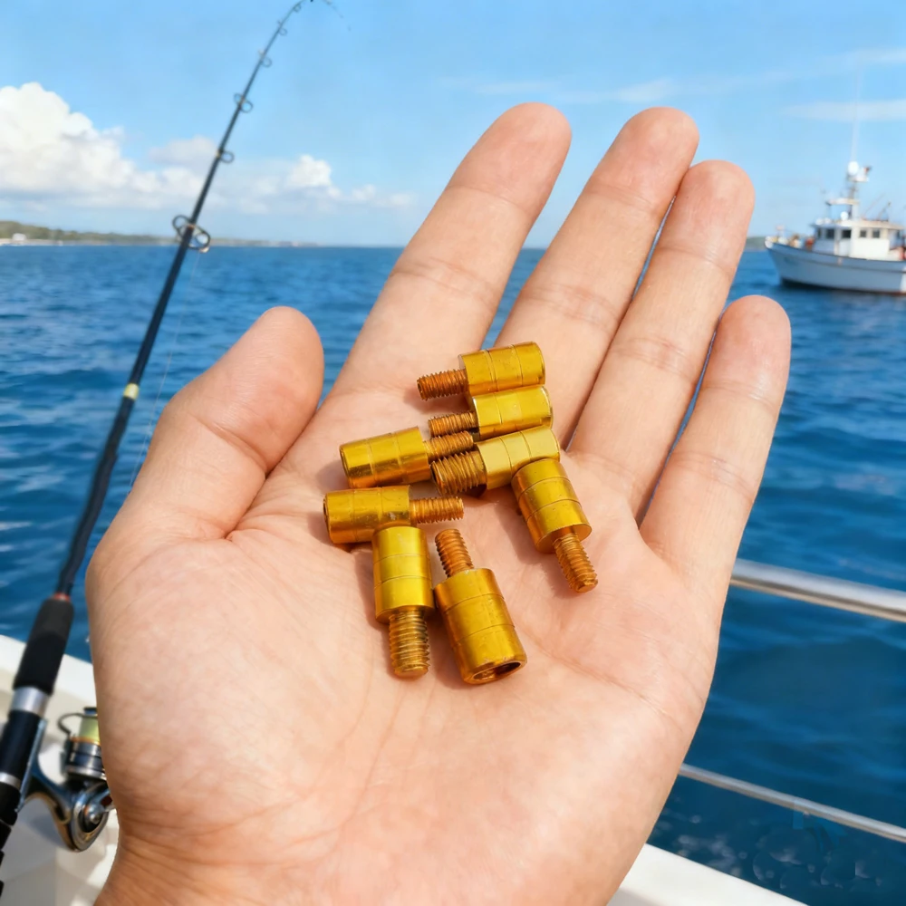 

1Pc Fishing Net Rod Pod Connector M8/M10/M12 Aluminum Alloy Screw Net Head Adapter Fishing Landing Harpoon Parts Fishing Tools