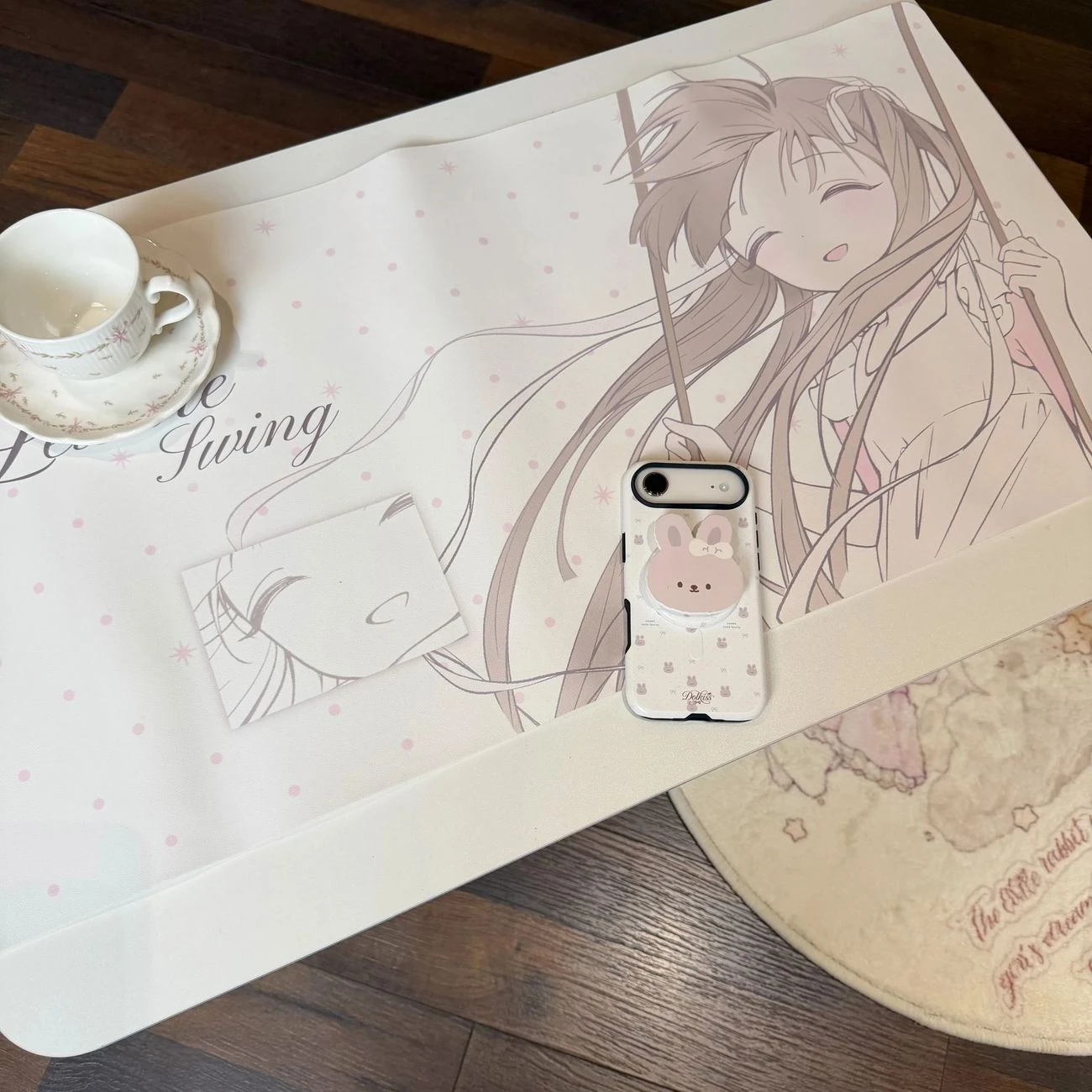 Back View Girl Pu Leather Mousepad Office Desk Mat Mouse Pad Computer Game Speed Type Player Laptop Keyboard Cartoon Carpet Mat