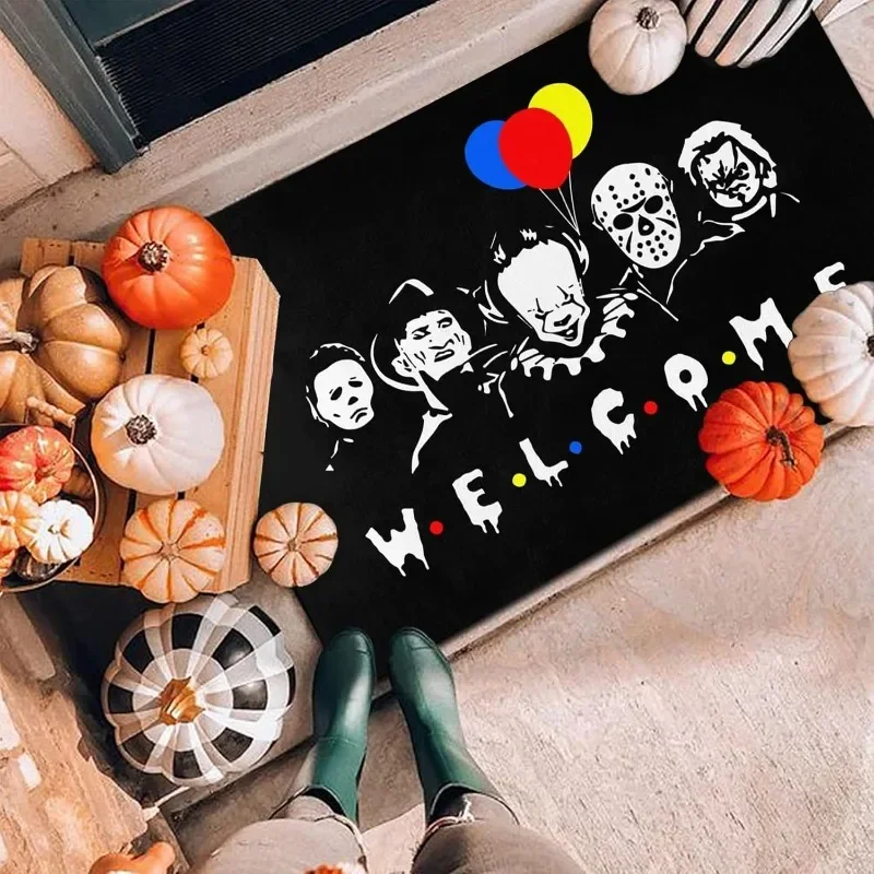 Halloween Doormat Scary Welcome Door Mats Horror Holiday Party Decorating Supplies Washable Waterproof Easy To Clean Entry Mat