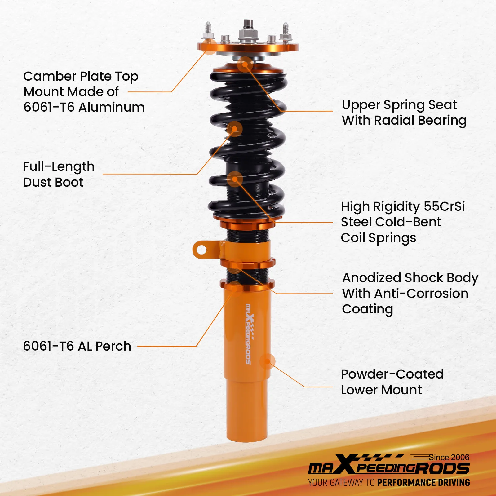 MaXpeedingrods Coilover Suspension Kit for BMW 5 Series E39 Sedan 1996-2003