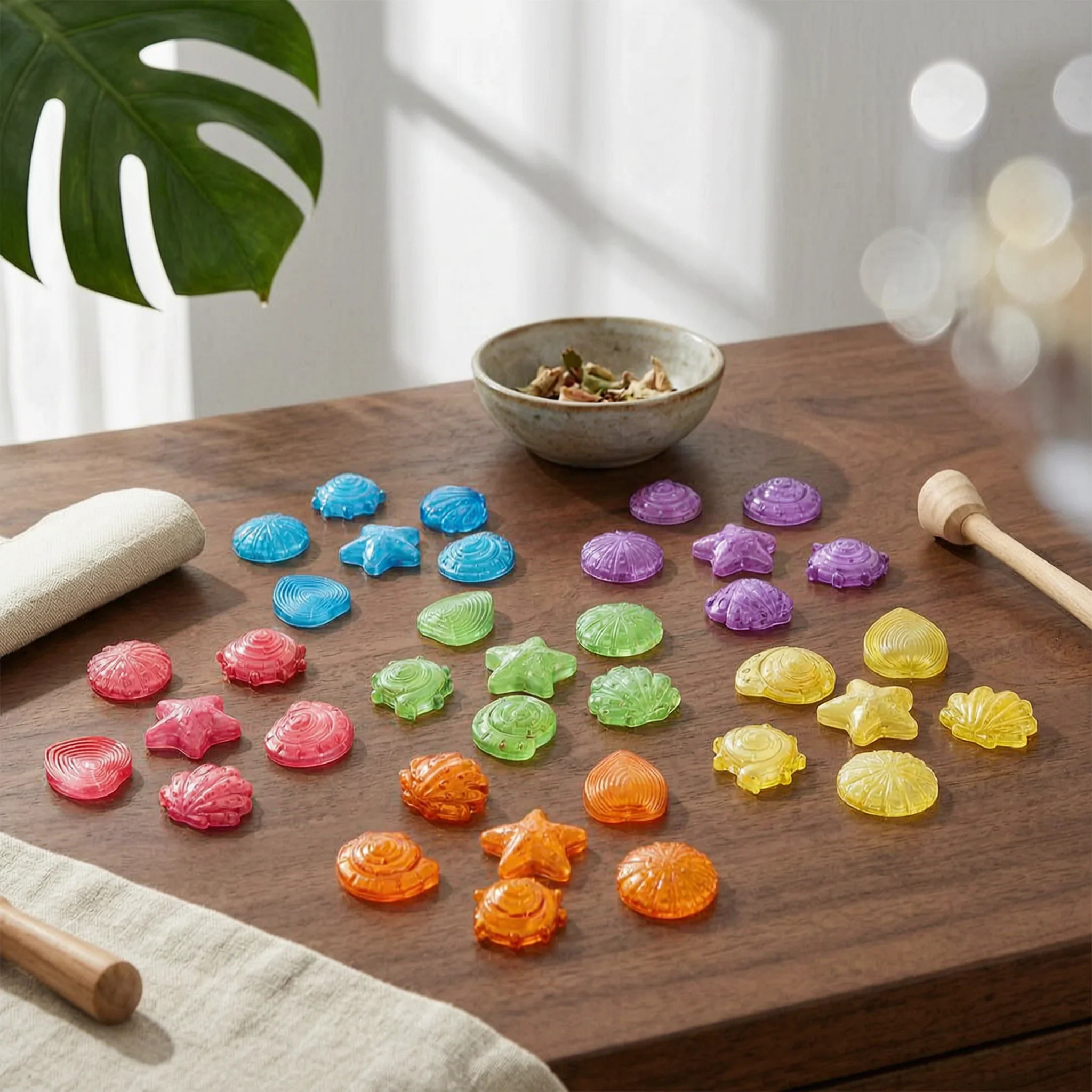 

Ocean Play Set Textured Shell Toy Realistic Sea Shell Pieces Molded Ridges Ocean Marine Creature Figurine Rounded Edges
