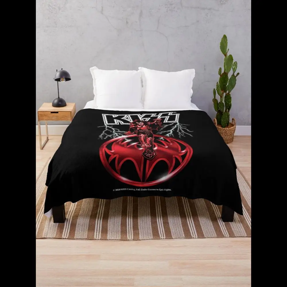

Kiss Band Demon Throw Blanket Soft Cozy Plaid Design for Living Room Couch