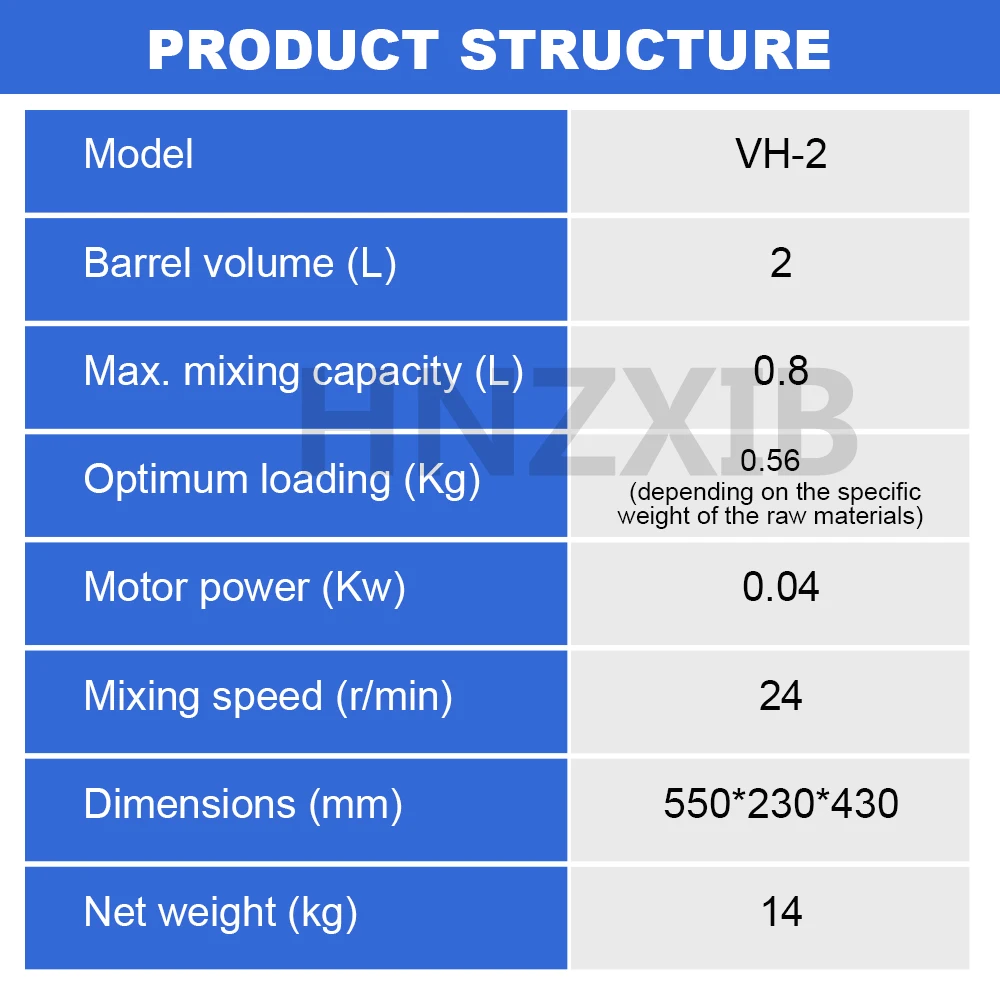 2L V-mixer High Frequency Food Mixer V-Type Dry Powder Powder Mixing