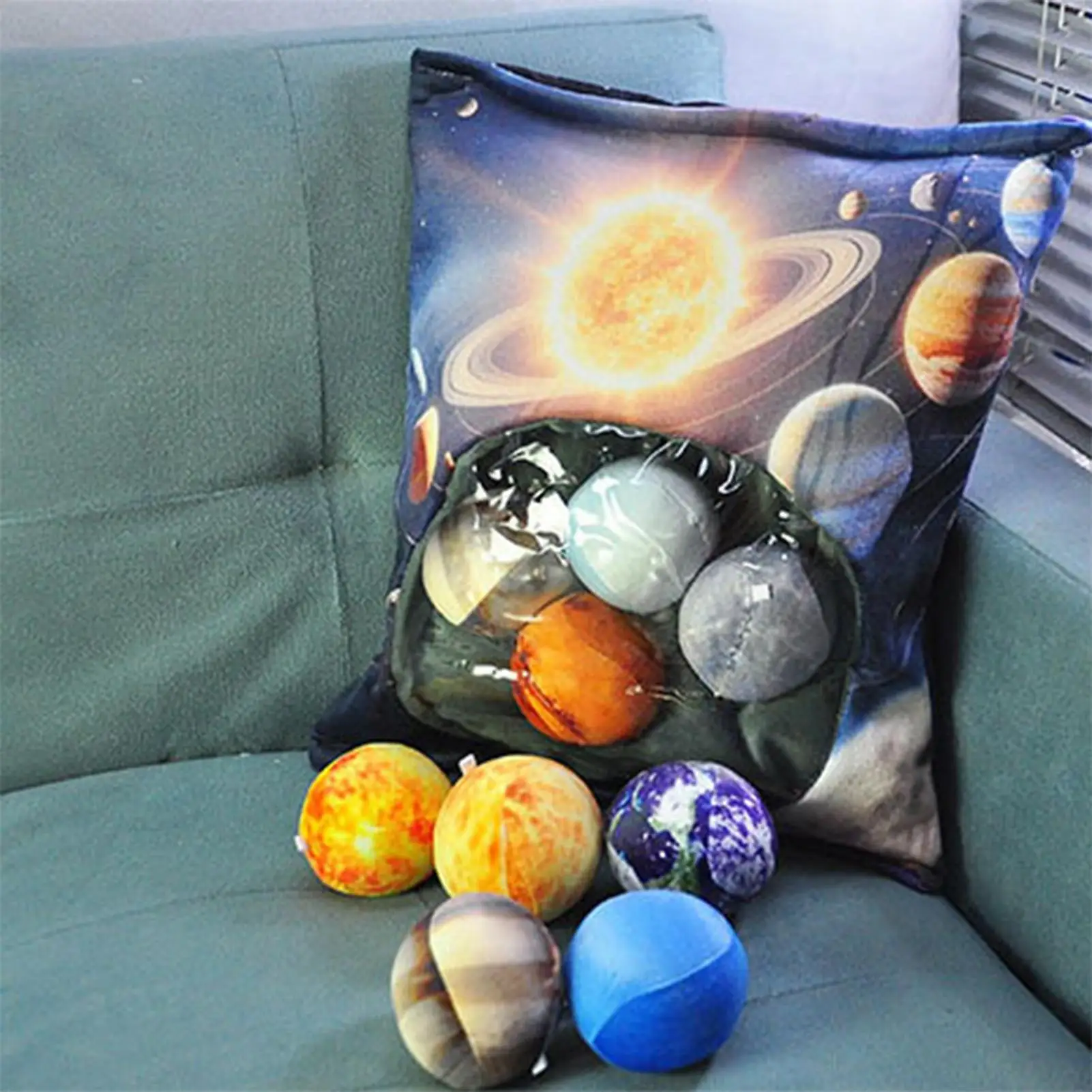 

Space Plush Pillow with 8 Planets Doll Set Cute Soft Cushion Decor for Nursery Bedroom Living Room, Home Office Sofa Decor