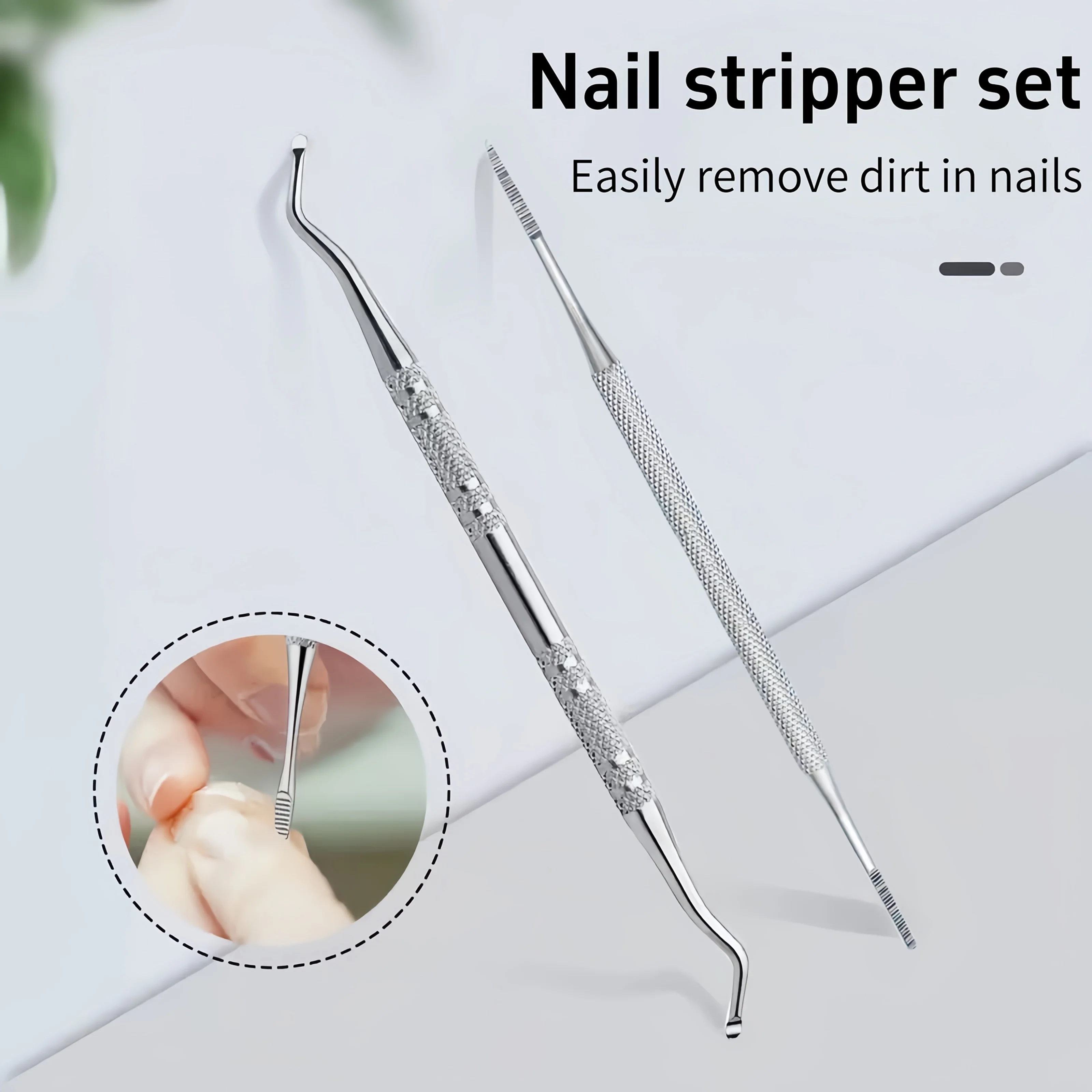 2pcs Stainless Steel Silvery Dual-Head Nail Clippers, Embedded Toenail Extractor,Double-Ended Pedicure Tool Set,with Storage Box