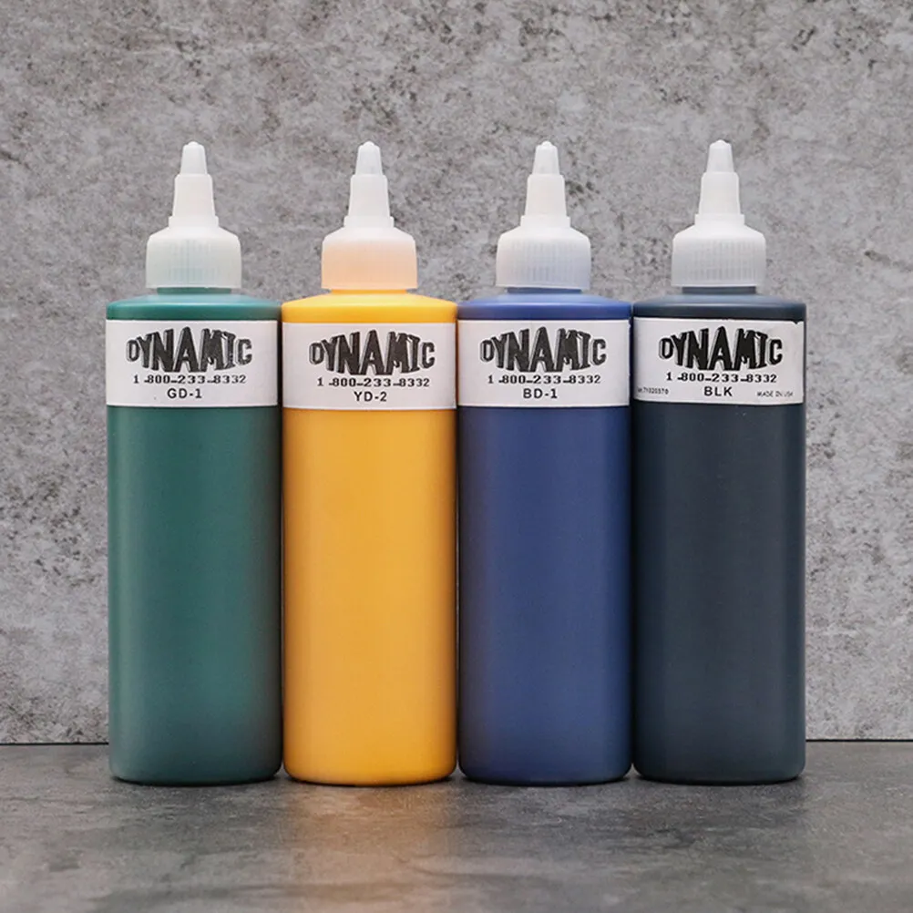 

240ml 8 Colors Professional Tattoo Ink Set For Body Art Natural Plant Permanent Pigment Paint（Black,Red,White,Blue) Tattoo Ink