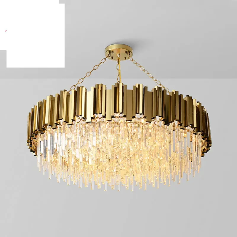 Lustre en cristal K9 de luxe, suspension dorée moderne pour salle à manger, lustre de plafond de chambre à coucher, hôtel, villa, décoration