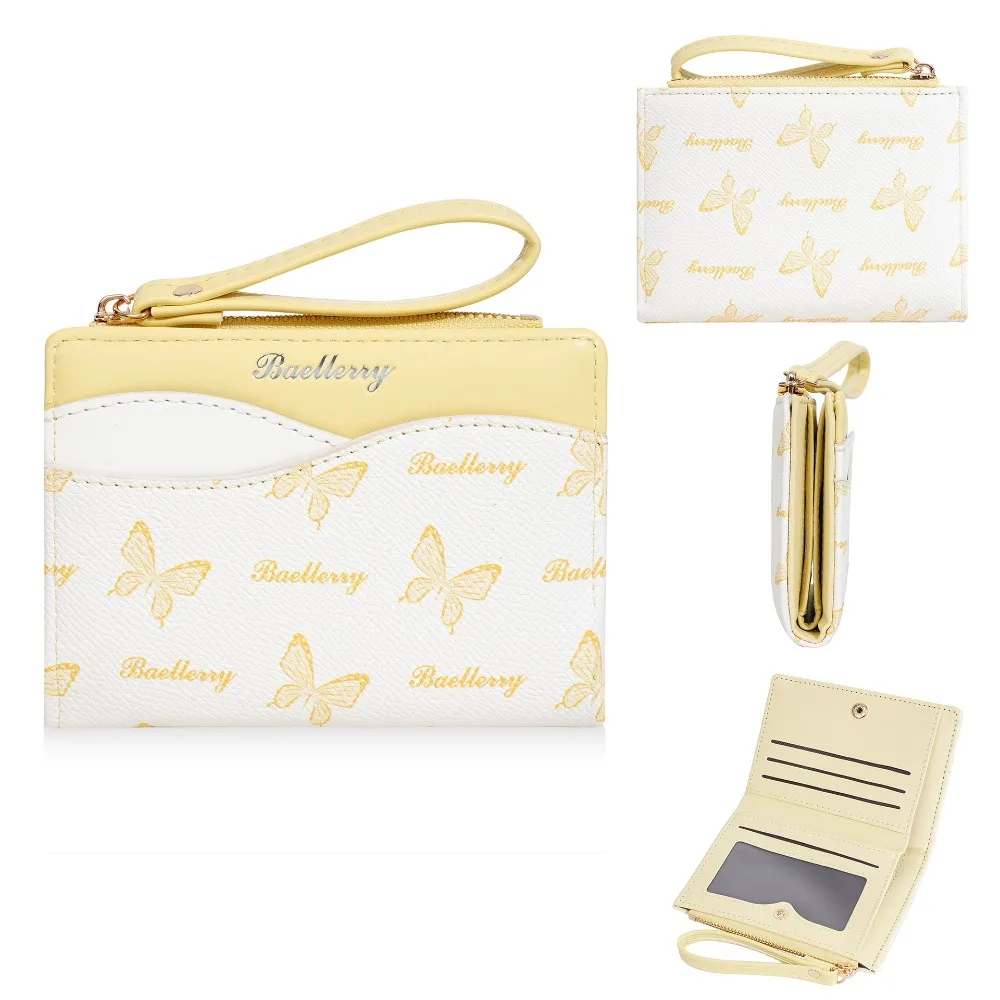 

PU Leather Women's Wallet 2 Folds Anti-theft Credit Cards Bag Multi-Cards Slot Korea Style Zipper Coin Purse Business